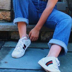 Womens Gucci Ace Leather Sneakers